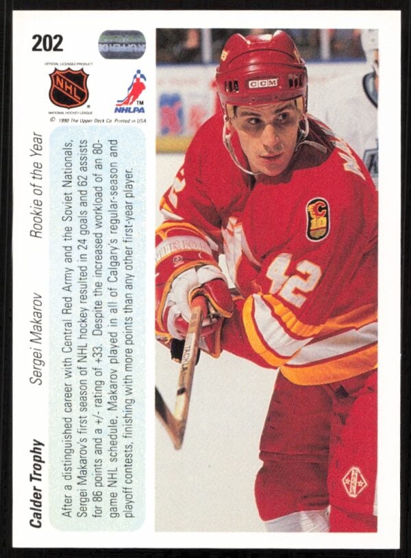 1990-91 Upper Deck Sergei Makarov #202 (Back)