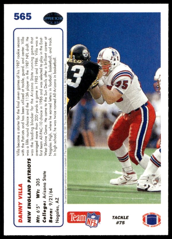 1991 Upper Deck Danny Villa #565 (Back)