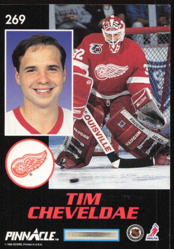 1992-93 Pinnacle Tim Cheveldae #269 (Back)