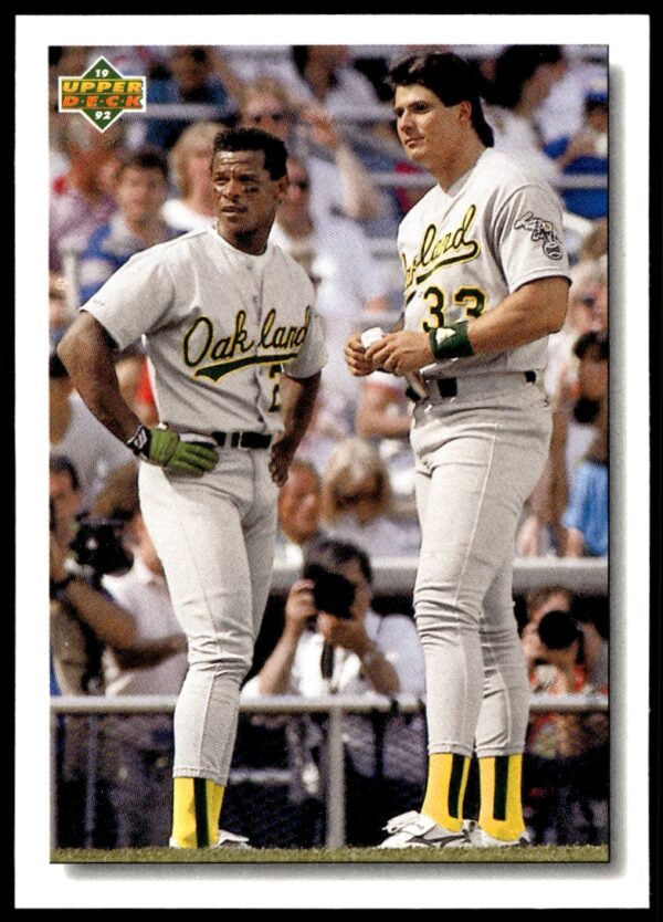 1992 Upper Deck Rickey Henderson / Jose Canseco Checklist #640 (Back)