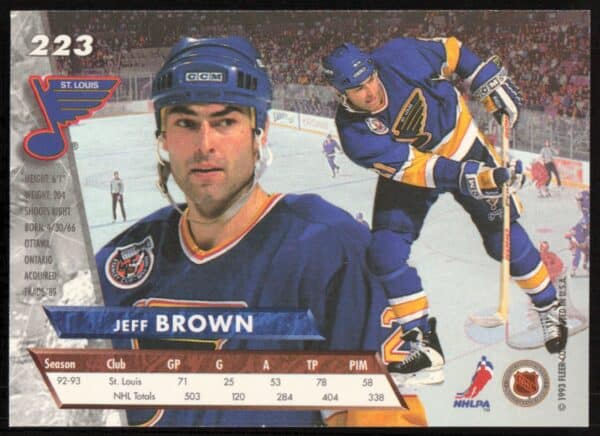 1993-94 Fleer Ultra Jeff Brown #223 (Back)