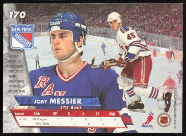 1993-94 Fleer Ultra Joby Messier #170 (Back)