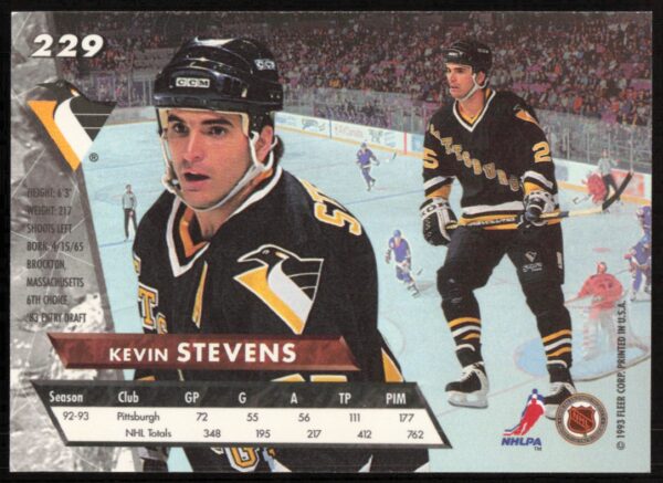 1993-94 Fleer Ultra Kevin Stevens #229 (Back)