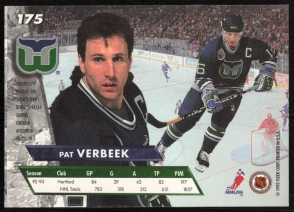 1993-94 Fleer Ultra Pat Verbeek #175 (Back)