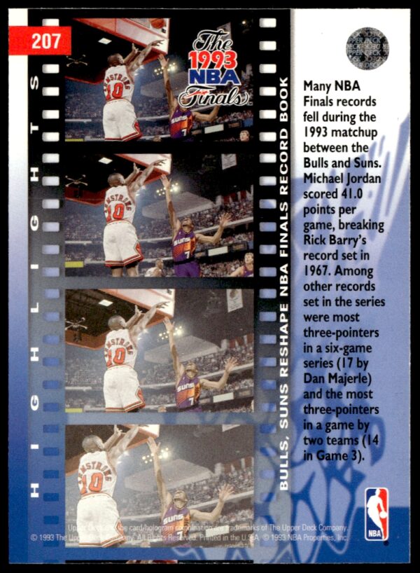 1993-94 Upper Deck Collector's Choice B.J. Armstrong / Kevin Johnson The 1993 NBA Finals #207 (Back)