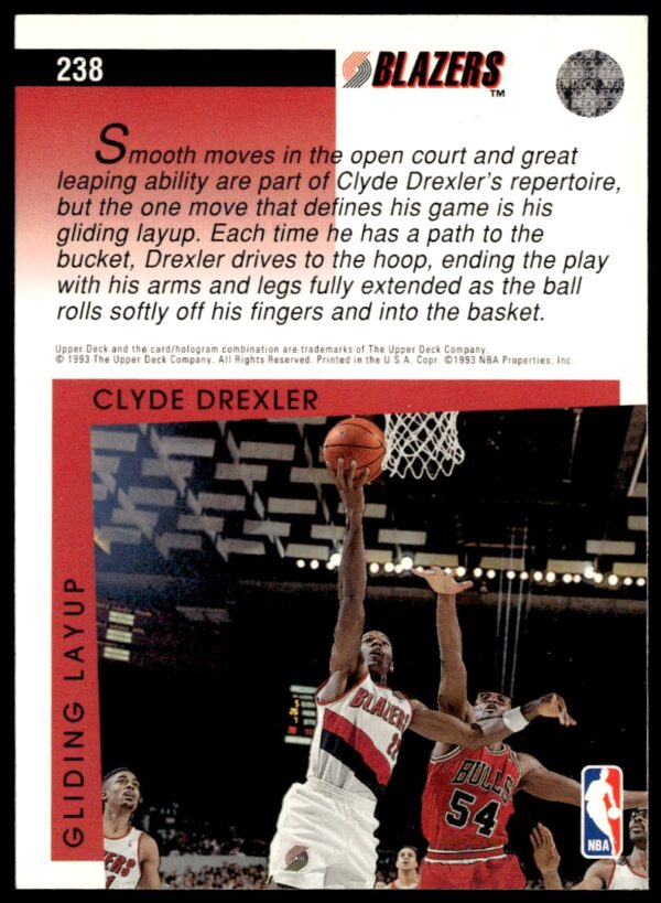 1993-94 Upper Deck Collector's Choice Clyde Drexler #238 (Back)