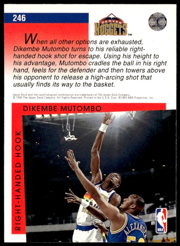 1993-94 Upper Deck Collector's Choice Dikembe Mutombo #246 (Back)