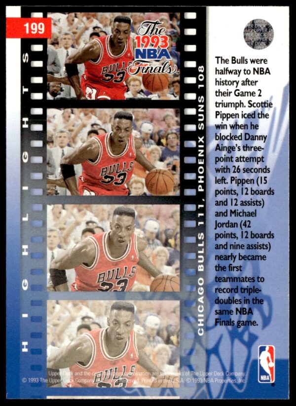 1993-94 Upper Deck Collector's Choice Scottie Pippen #199 (Back)