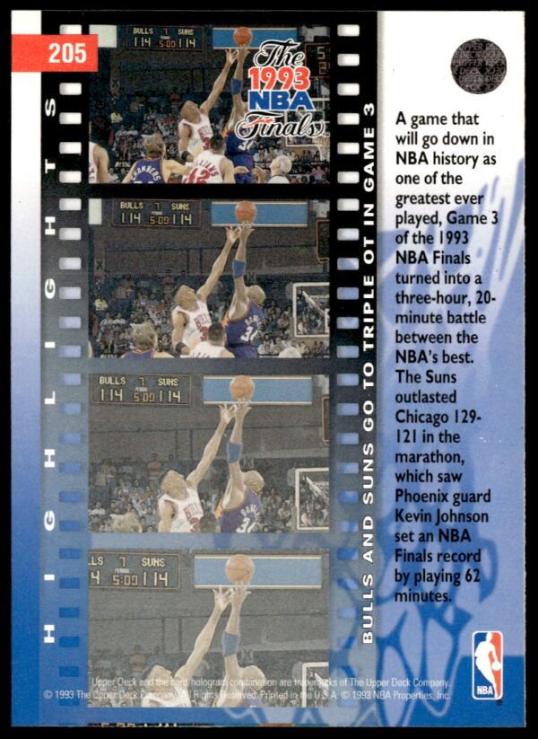 1993-94 Upper Deck Collector's Choice Scottie Pippen / Charles Barkley The 1993 NBA Finals #205 (Back)