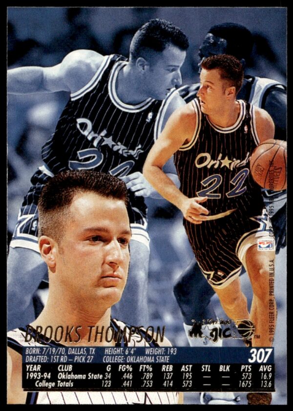 1994-95 Fleer Ultra Brooks Thompson #307 (Back)