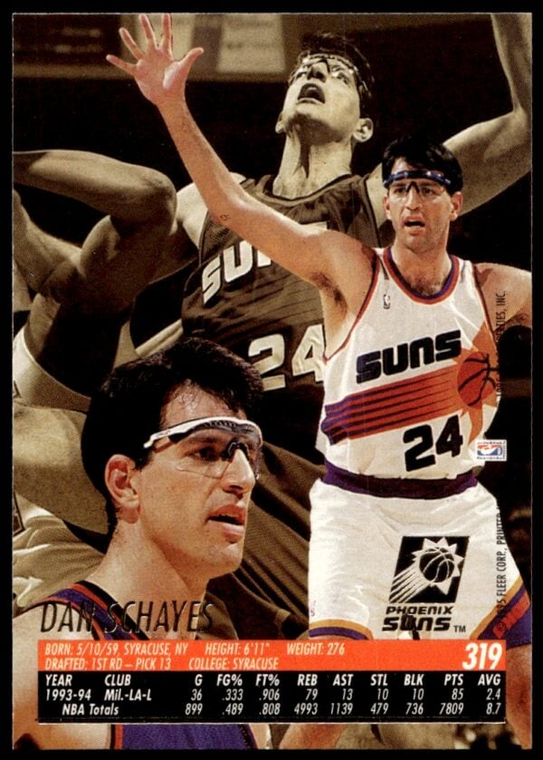 1994-95 Fleer Ultra Dan Schayes #319 (Back)