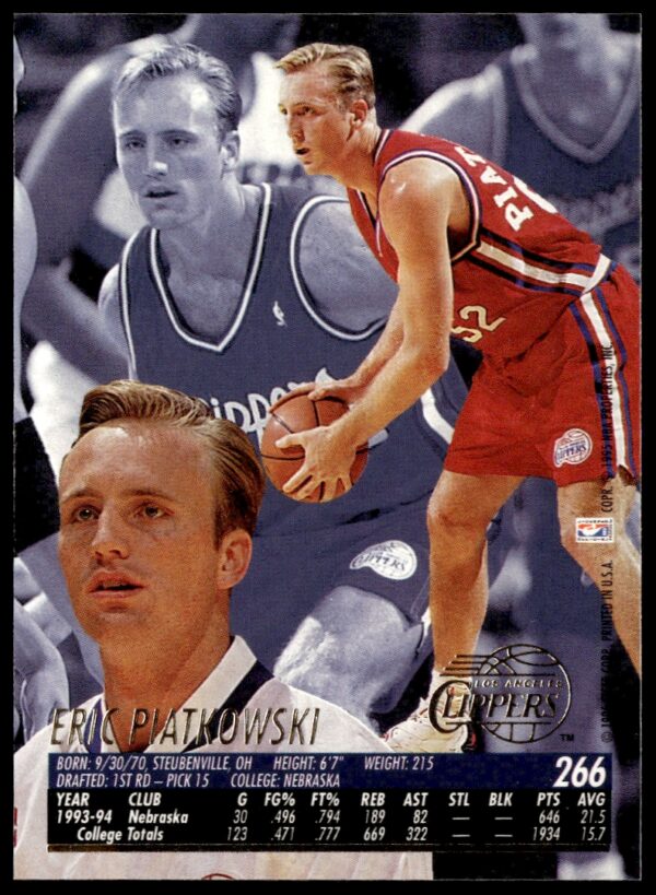 1994-95 Fleer Ultra Eric Piatkowski #266 (Back)