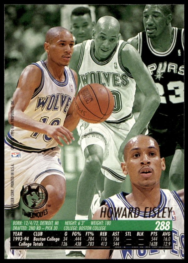 1994-95 Fleer Ultra Howard Eisley #288 (Back)