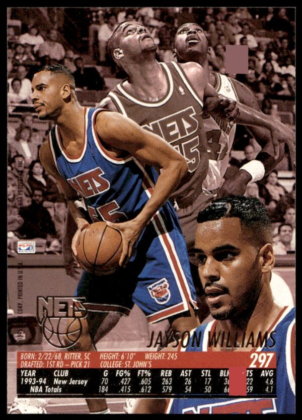 1994-95 Fleer Ultra Jayson Williams #297 (Back)