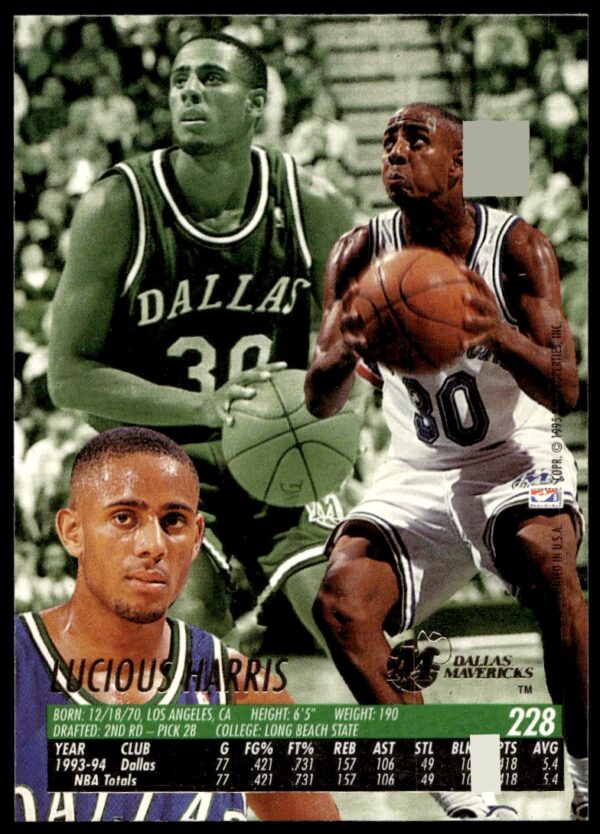 1994-95 Fleer Ultra Lucious Harris #228 (Back)