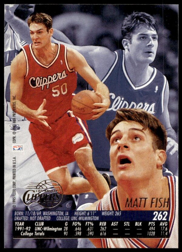 1994-95 Fleer Ultra Matt Fish #262 (Back)