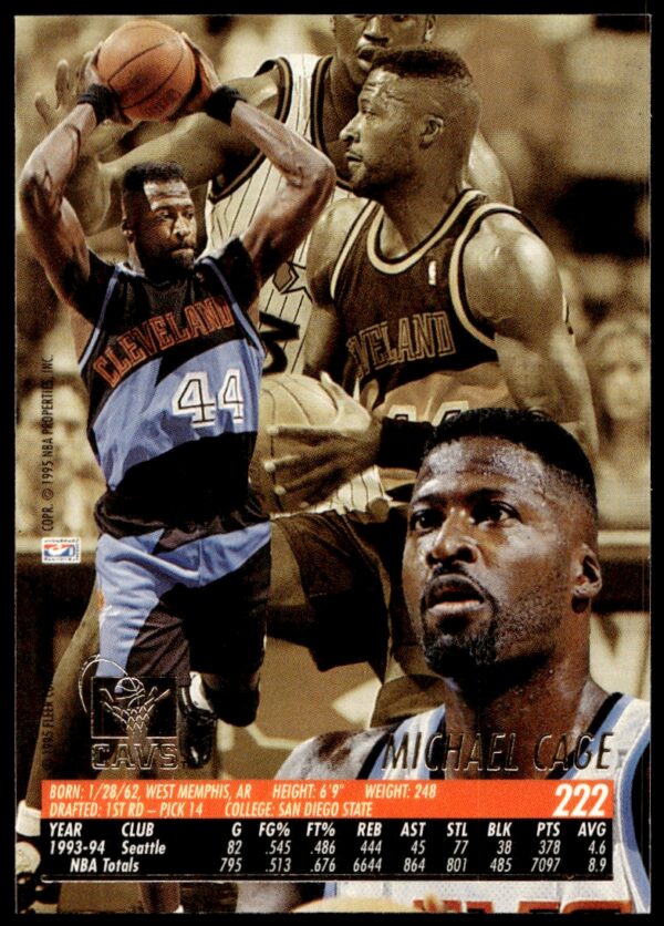 1994-95 Fleer Ultra Michael Cage #222 (Back)