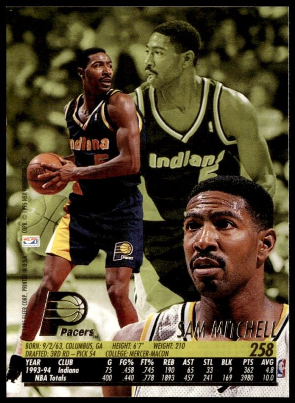 1994-95 Fleer Ultra Sam Mitchell #258 (Back)