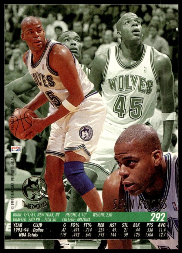 1994-95 Fleer Ultra Sean Rooks #292 (Back)