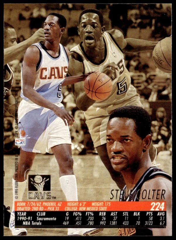 1994-95 Fleer Ultra Steve Colter #224 (Back)