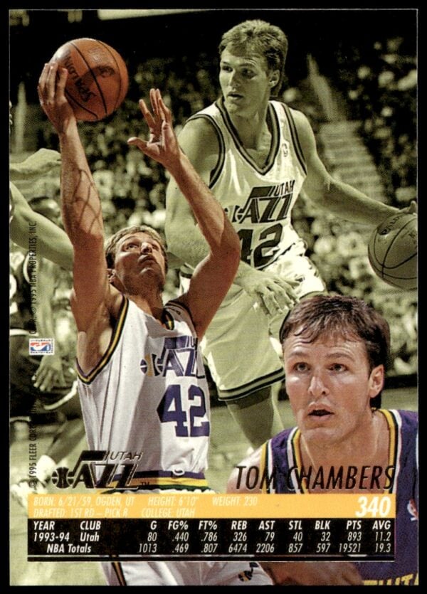 1994-95 Fleer Ultra Tom Chambers #340 (Back)