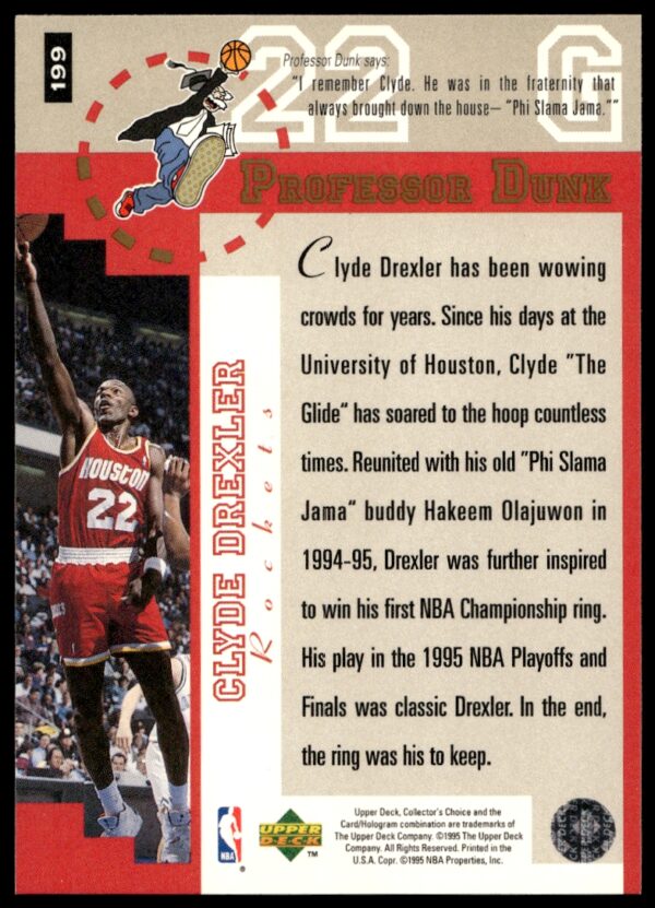 1995-96 Upper Deck Collector's Choice Clyde Drexler #199 (Back)