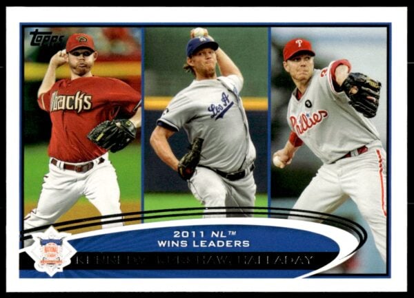 2012 Topps Ian Kennedy / Clayton Kershaw / Roy Halladay #156 (Front)