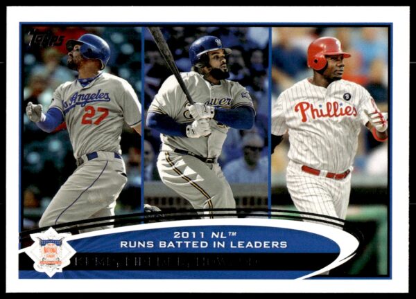 2012 Topps Matt Kemp / Prince Fielder / Ryan Howard #224 (Front)