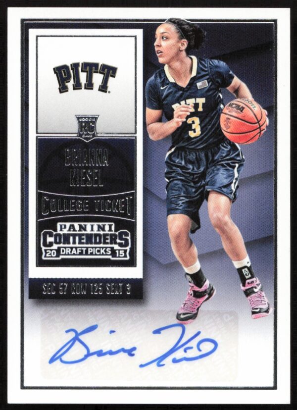 2015-16 Panini Contenders Draft Picks Brianna Kiesel Draft Ticket #177 (Auto) (Front)