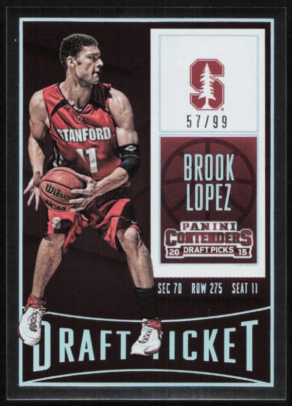 2015-16 Panini Contenders Draft Picks Brook Lopez Draft Ticket #13 (/99) (Front)