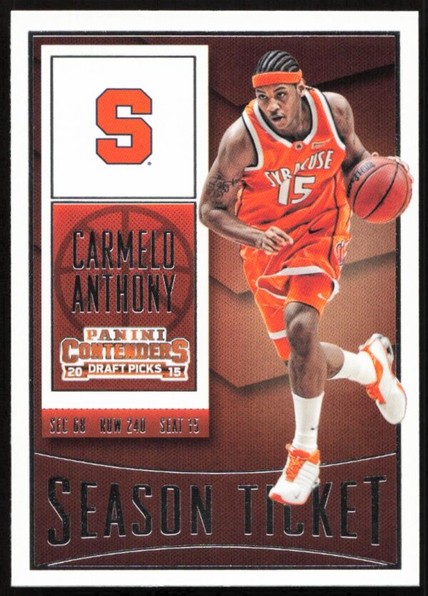 2015-16 Panini Contenders Draft Picks Carmelo Anthony #15 (Front)