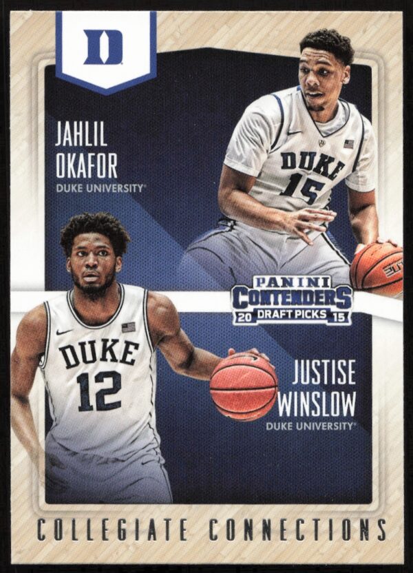 2015-16 Panini Contenders Draft Picks Jahlil Okafor / Justise Winslow Collegiate Connections #5 (Front)