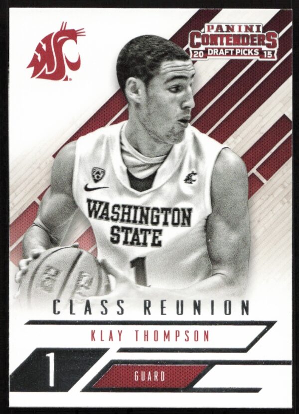 Klay Thompson Washington State basketball trading card from Panini Contenders Draft Picks 2015-16 series.