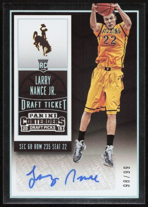 2015-16 Panini Contenders Draft Picks Larry Nance Jr. Draft Ticket #3 (/99) (Auto) (Front)