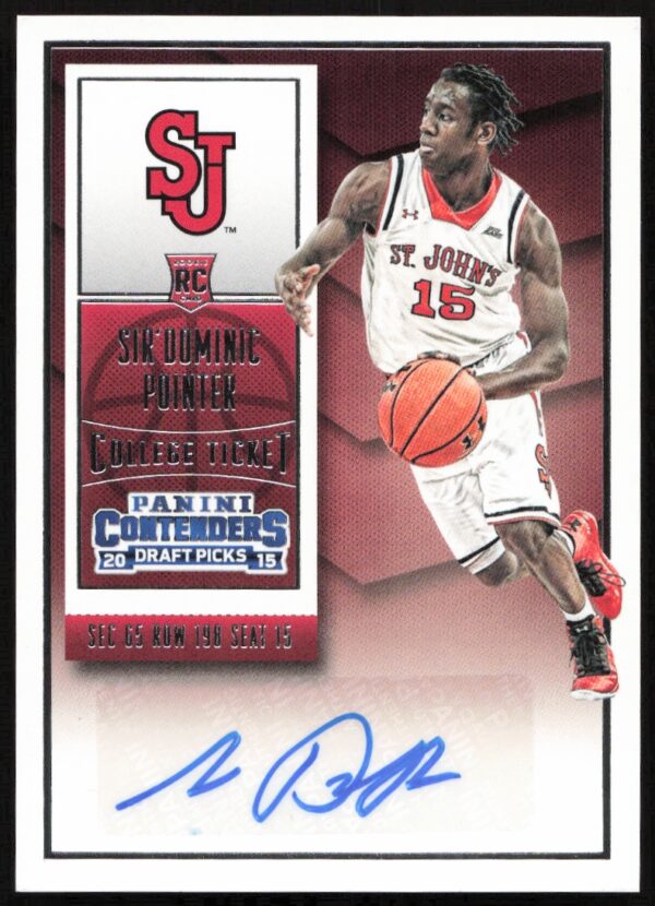 2015-16 Panini Contenders Draft Picks Sir'Dominic Pointer #159 (Auto) (Front)