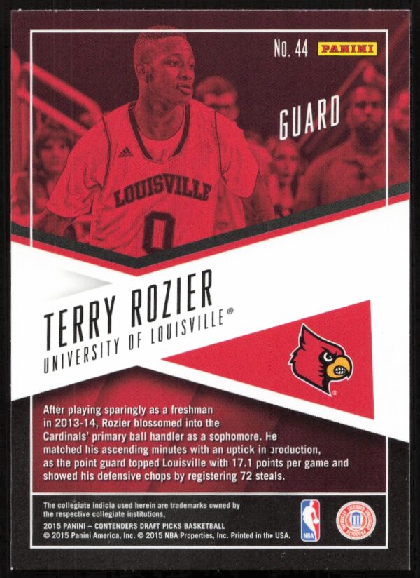 2015-16 Panini Contenders Draft Picks Terry Rozier School Colors #44 (Back)