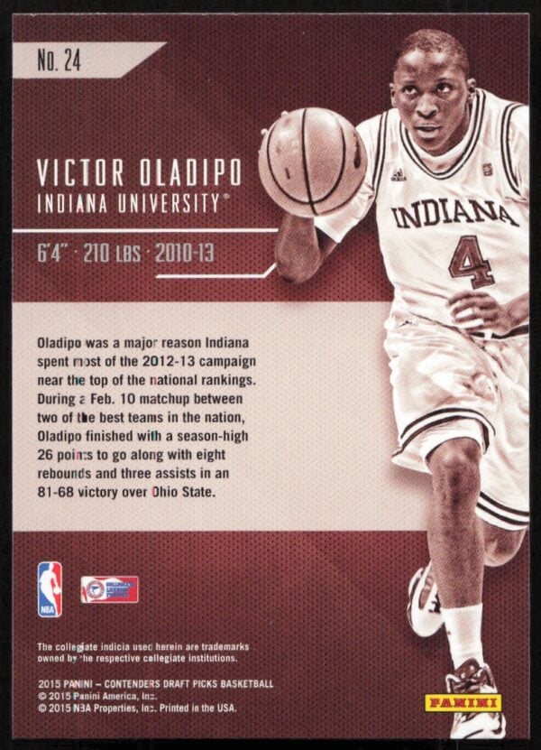 2015-16 Panini Contenders Draft Picks Victor Oladipo Class Reunion #24 (Back)