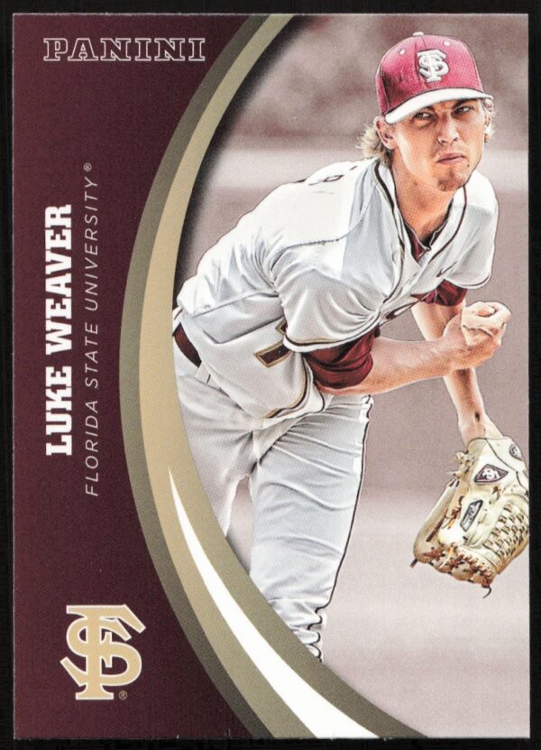 2015 Panini card of Luke Weaver in Florida State Seminoles uniform.