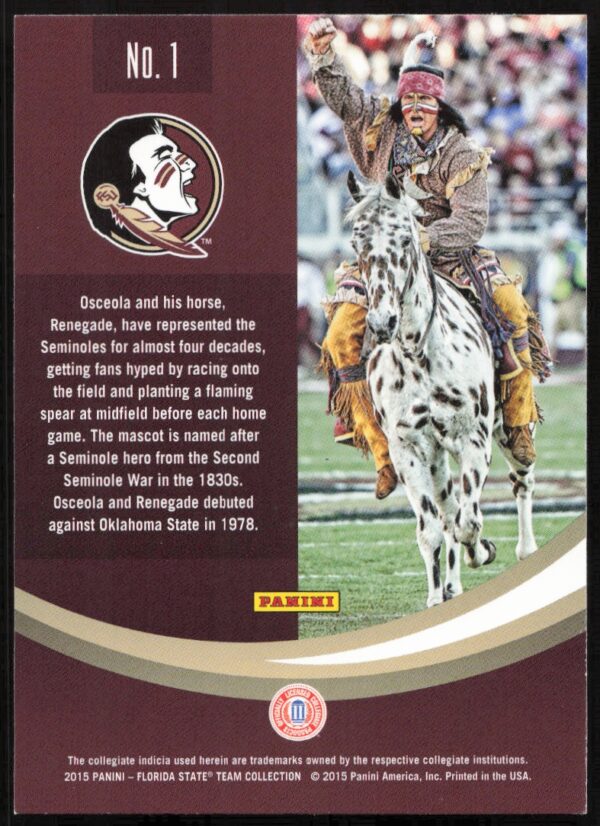 2015 Panini Florida State Seminoles Oscfola #1 (Back)