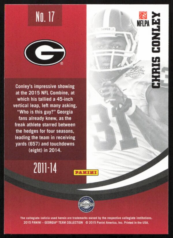 2015 Panini Georgia Bulldogs Chris Conley #17 (Back)