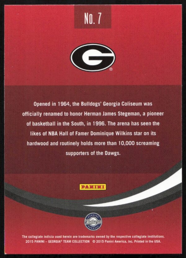 2015 Panini Georgia Bulldogs Stegeman Coliseum #7 (Back)