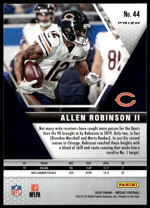 2020 Panini Mosaic Allen Robinson II Mosaic Prizm Camo Pink #44 (Back)