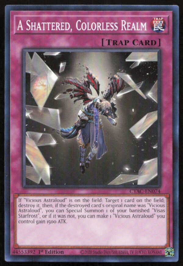 2020 Yu-Gi-Oh! Cyberstorm Access (1st Edition) A Shattered Colorless Realm #CYAC-EN074 (Front)