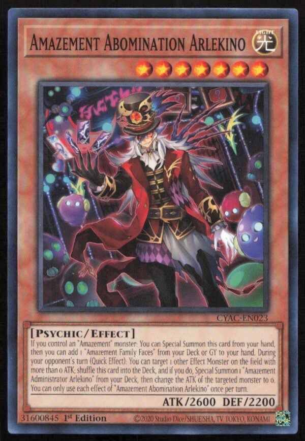 2020 Yu-Gi-Oh! Cyberstorm Access (1st Edition) Amazerment Abomination Arlekino #CYAC-EN023 (Front)