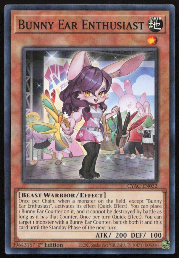 2020 Yu-Gi-Oh! Cyberstorm Access (1st Edition) Bunny Ear Enthusiast #CYAC-EN032 (Front)