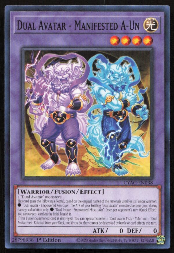 2020 Yu-Gi-Oh! Cyberstorm Access (1st Edition) Dual Avatar - Manifested A-Un #CYAC-EN038 (Front)