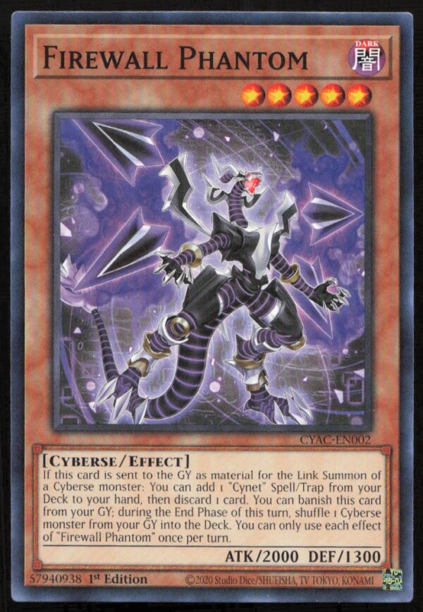 2020 Yu-Gi-Oh! Cyberstorm Access (1st Edition) Firewall Phantom #CYAC-EN002 (Front)