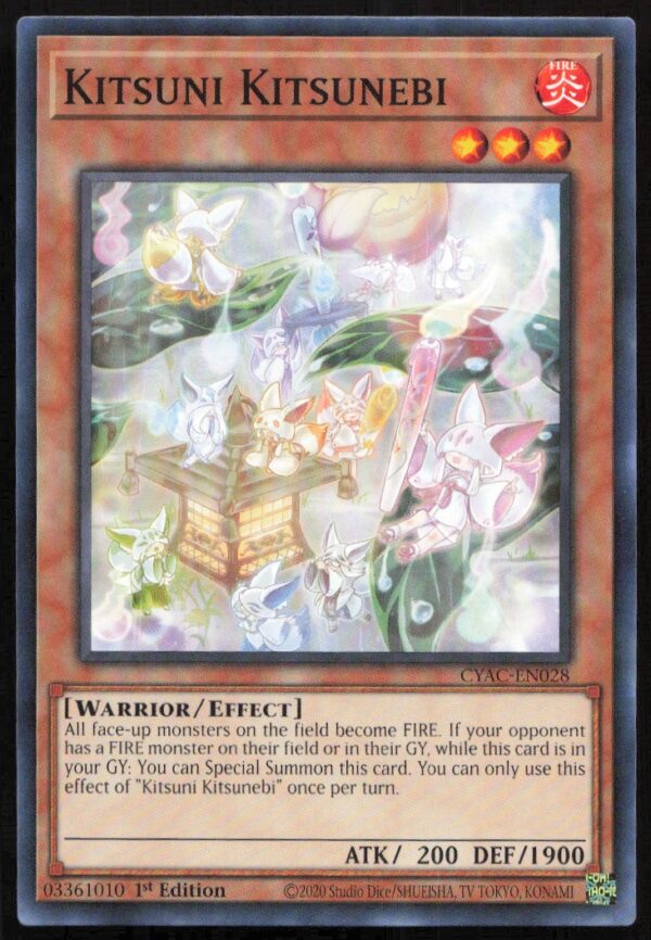 2020 Yu-Gi-Oh! Cyberstorm Access (1st Edition) Kitsuni Kitsunebi #CYAC-EN028 (Front)