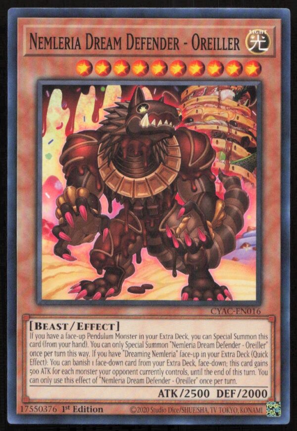 2020 Yu-Gi-Oh! Cyberstorm Access (1st Edition) Nemleria Dream Defended Oreiller #CYAC-EN016 (Front)