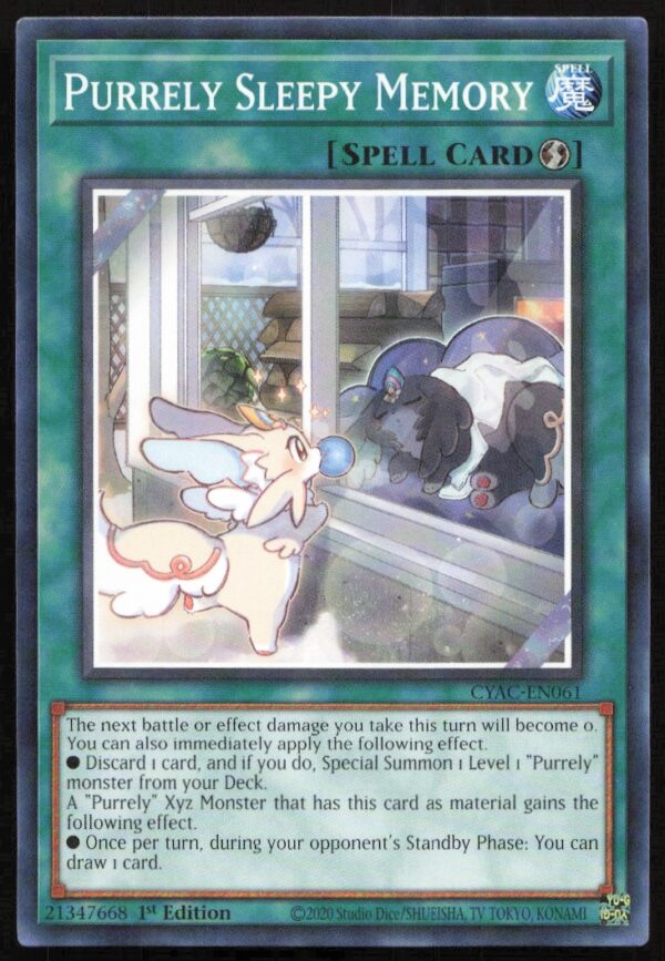 2020 Yu-Gi-Oh! Cyberstorm Access (1st Edition) Purrely Sleepy Memory #CYAC-EN061 (Front)